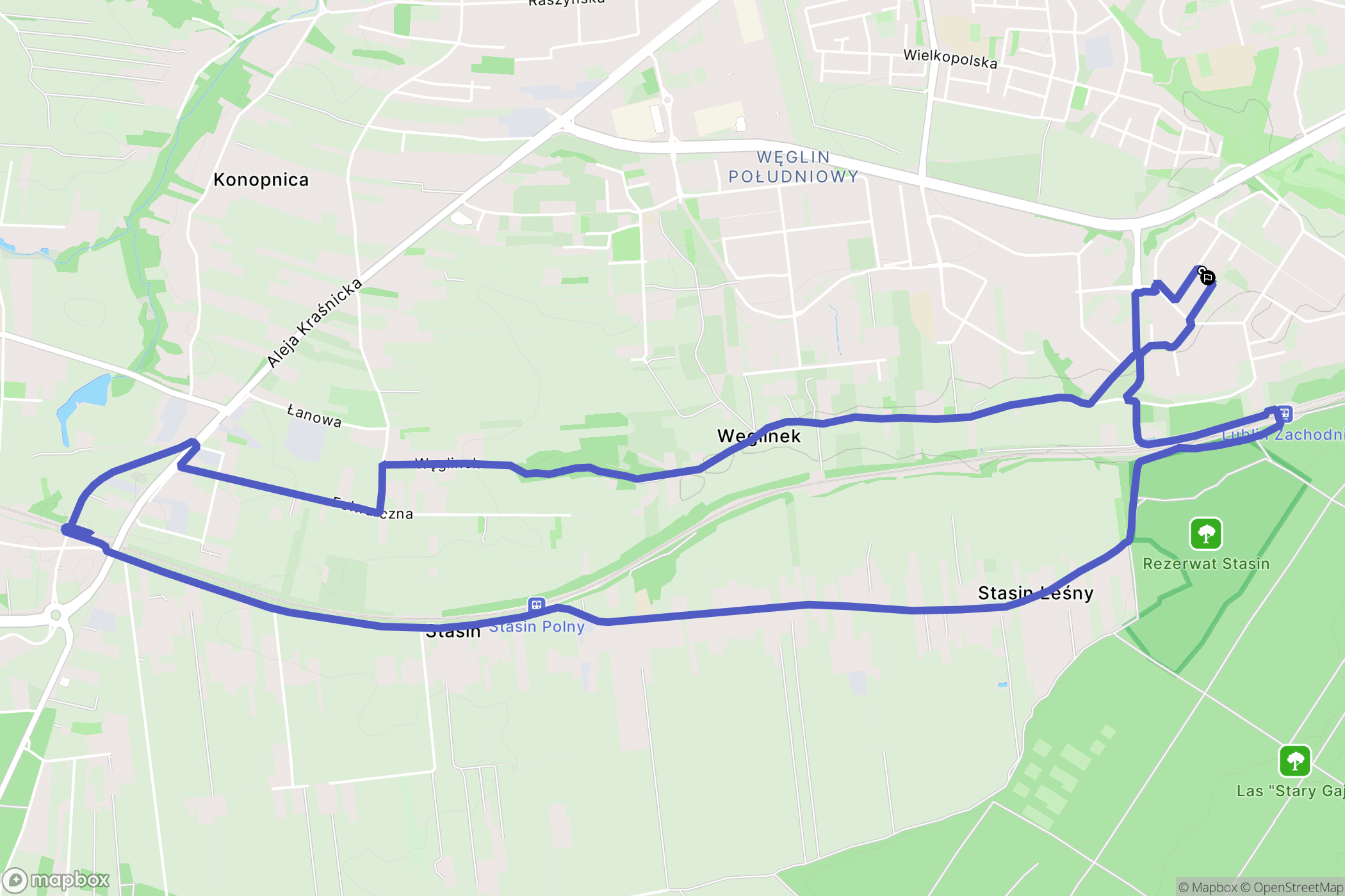Lublin: mapa trasy - Poland