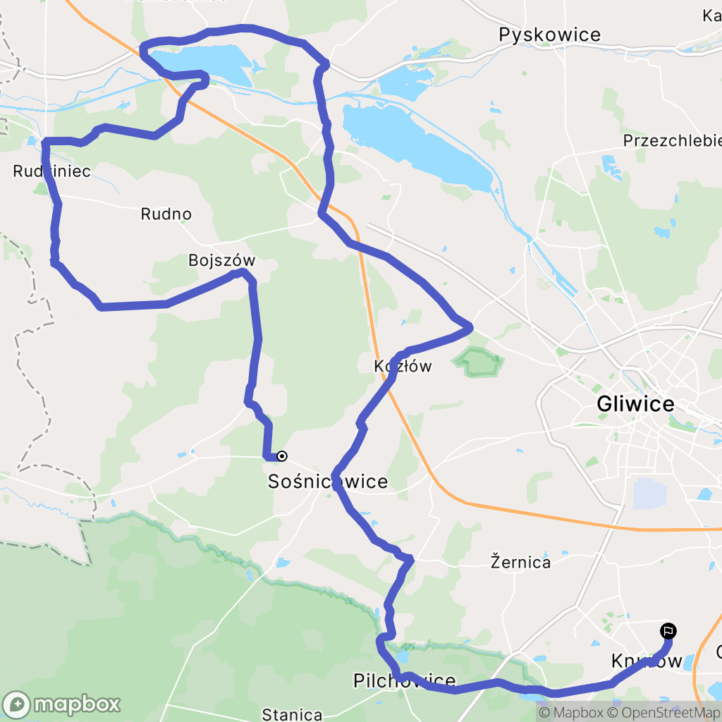 Sośnicowice: mapa trasy - Poland