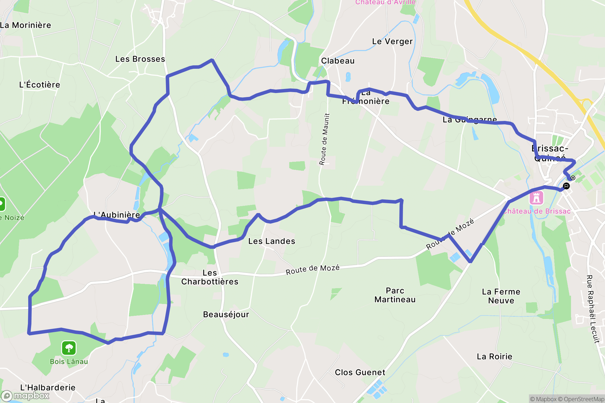 Brissac Loire Aubance : carte du parcours de randonnée - France