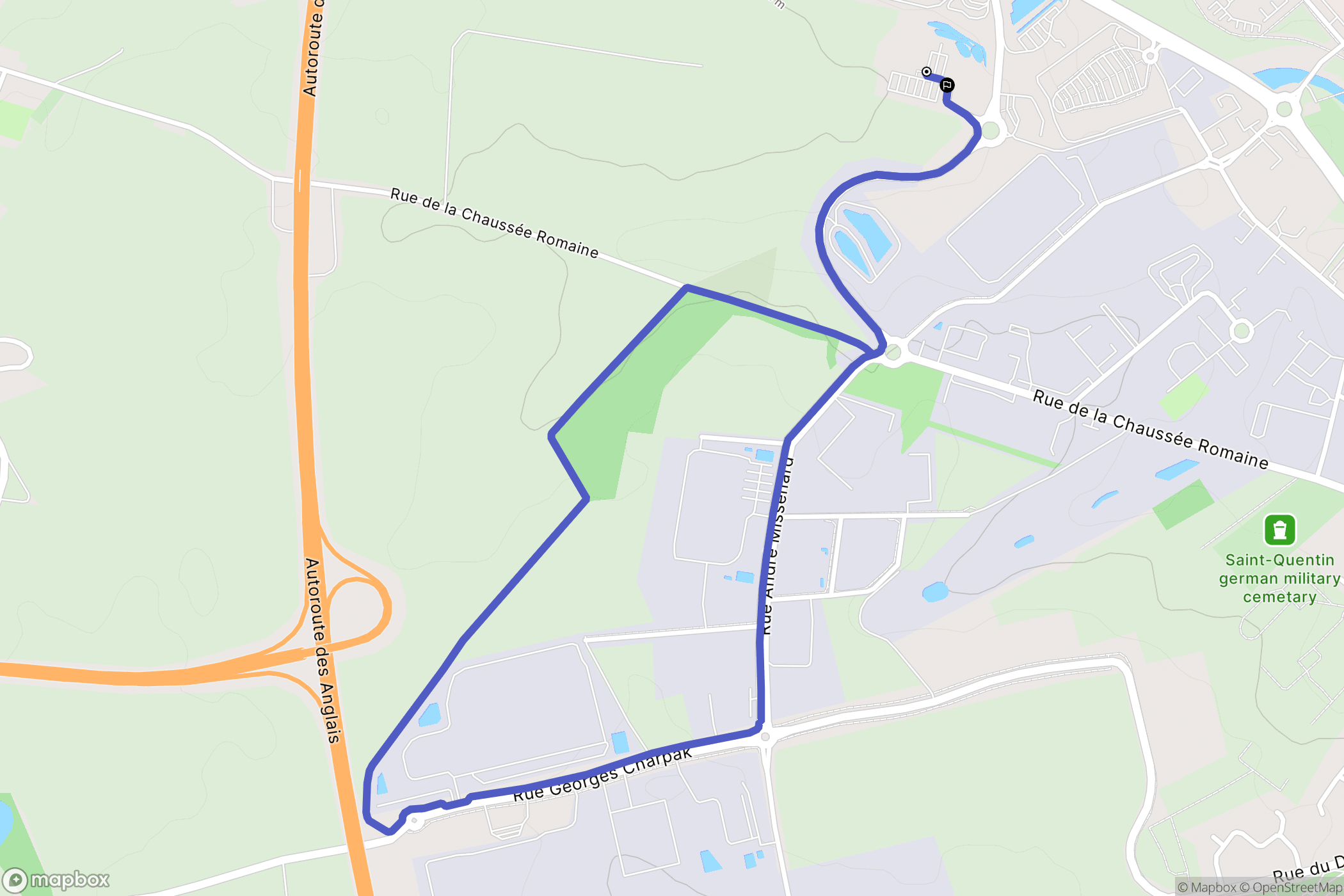 Saint-Quentin : carte du parcours de randonnée - France