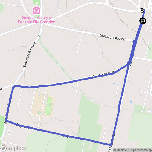 Będzin: mapa trasy - Poland