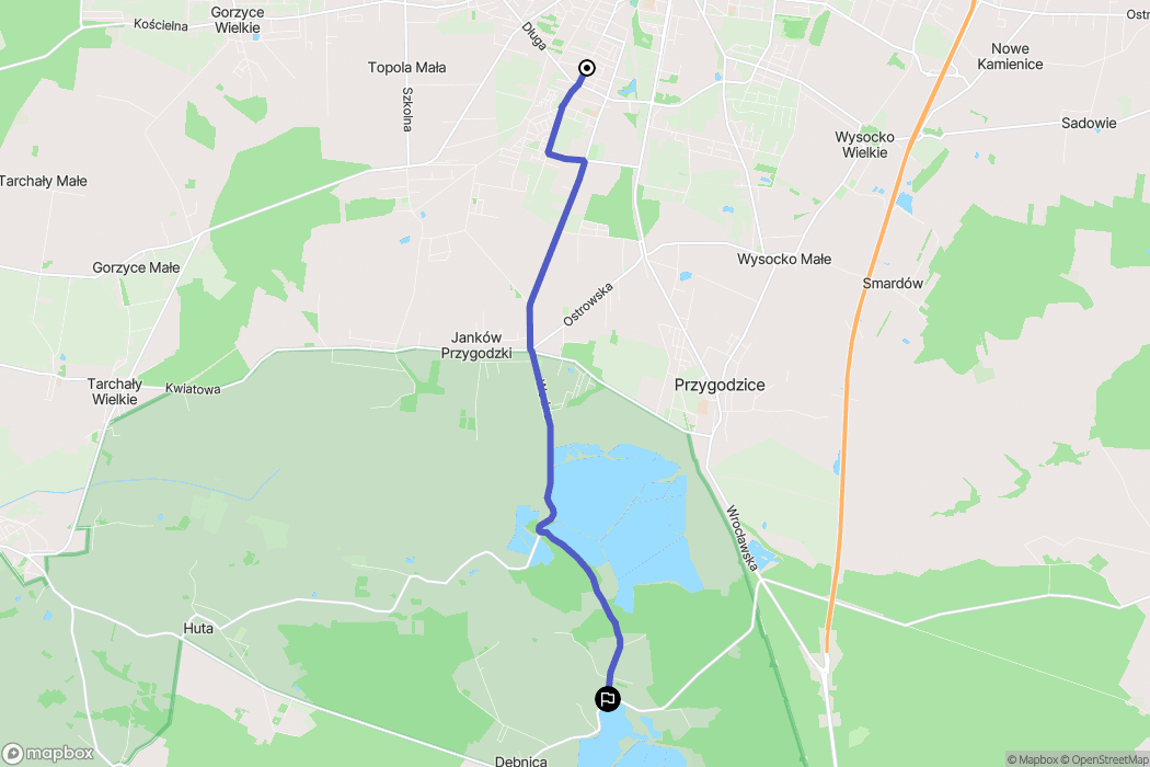 Ostrów Wielkopolski: mapa trasy - Poland