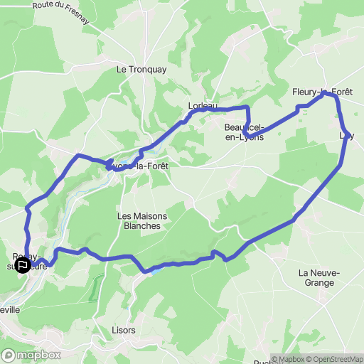 Rosay-sur-Lieure : carte du parcours de randonnée - France