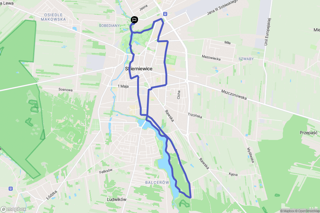 Skierniewice: mapa trasy - Poland