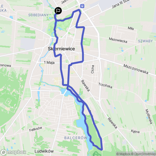Skierniewice: mapa trasy - Poland
