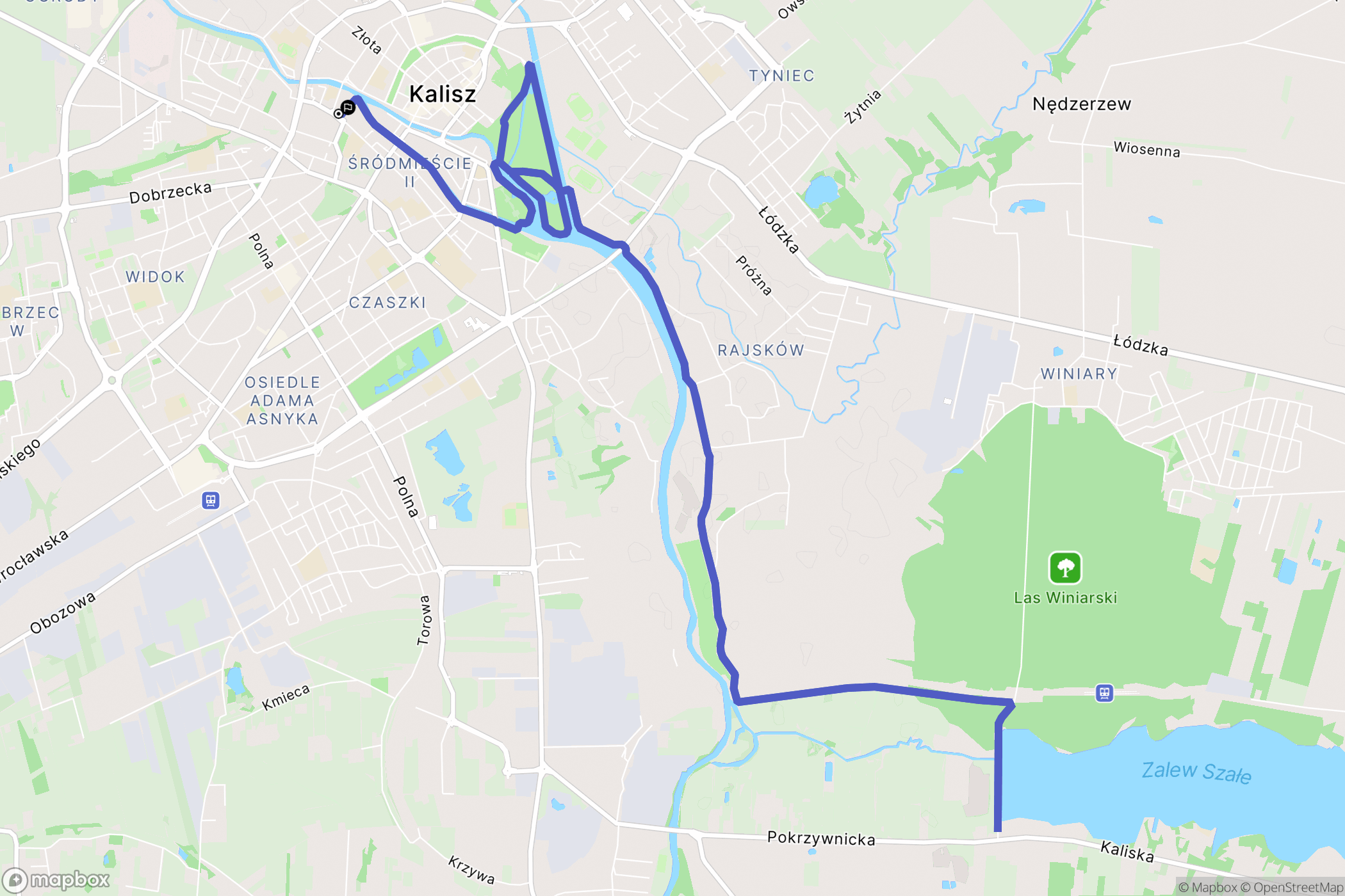 Kalisz: mapa trasy - Poland