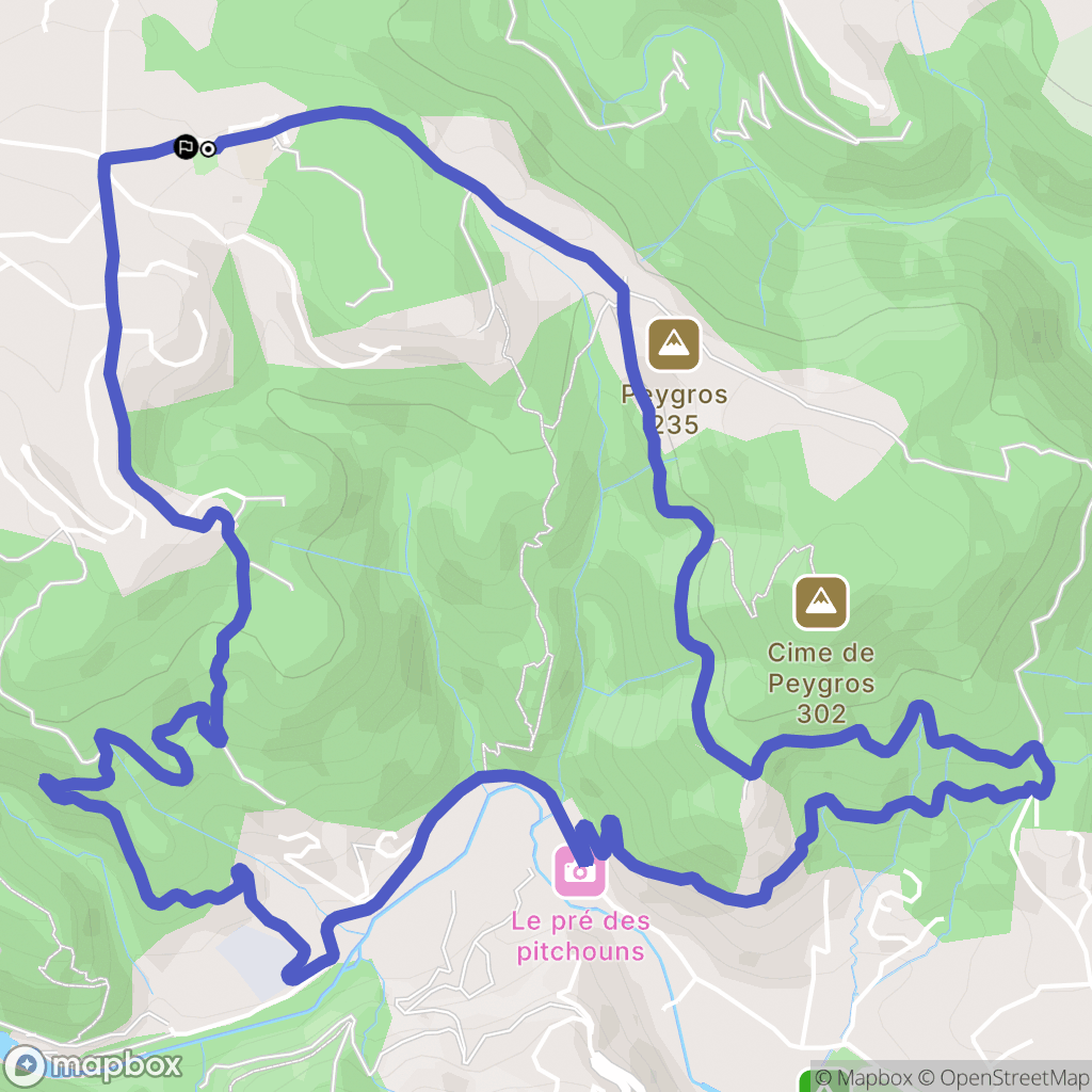 Peymeinade : carte du parcours de randonnée - France