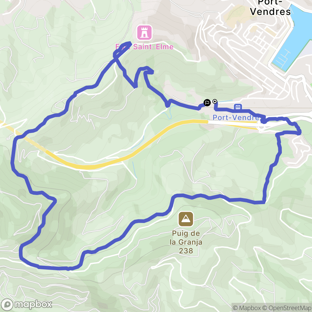 Port-Vendres : carte du parcours de randonnée - France