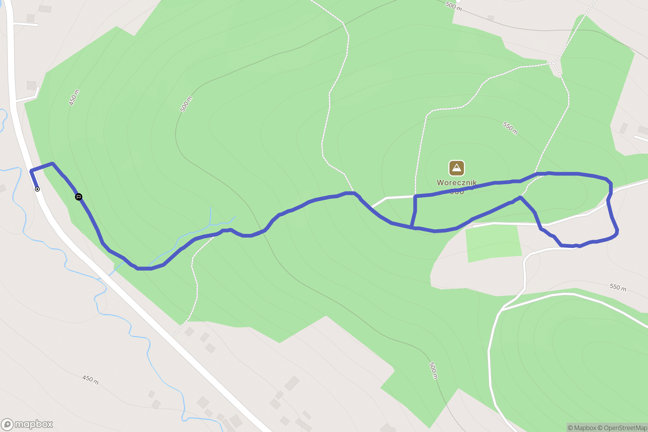 Skrzydlna: mapa trasy - Poland
