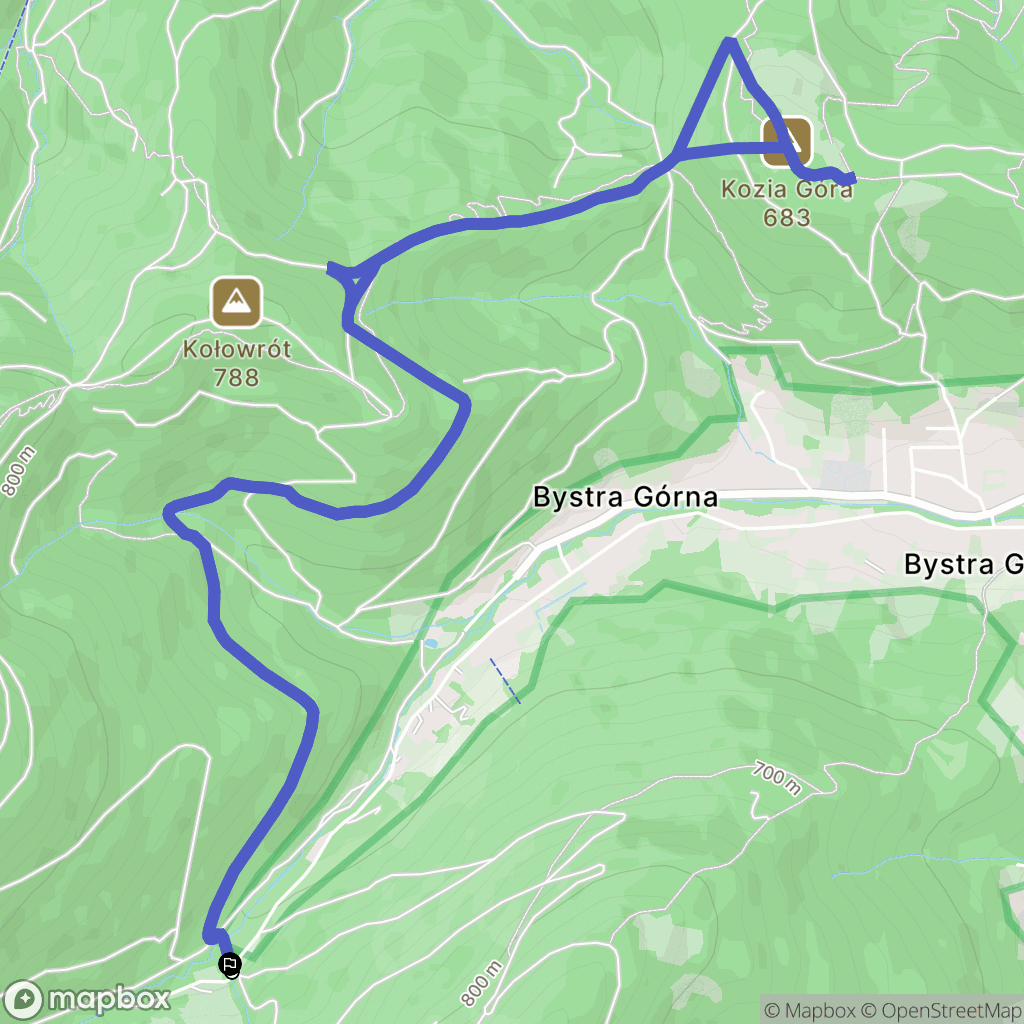 Bystra: mapa trasy - Poland