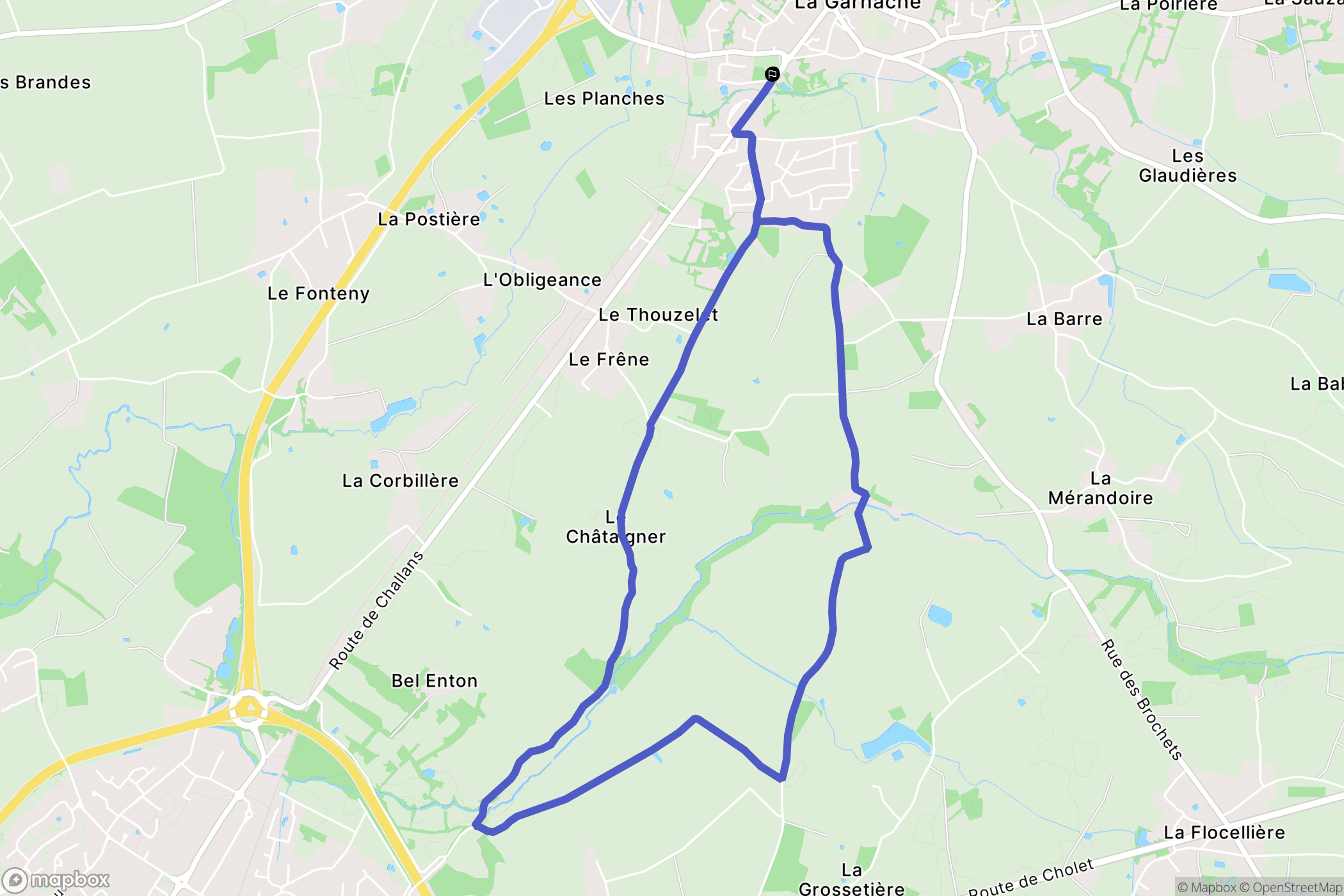 La Garnache : carte du parcours de randonnée - France