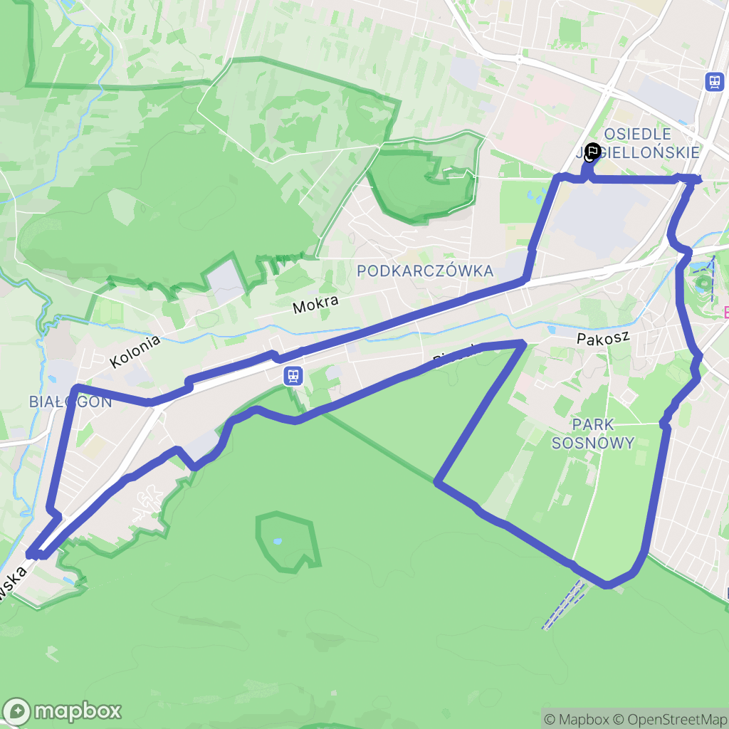 Kielce: mapa trasy - Poland