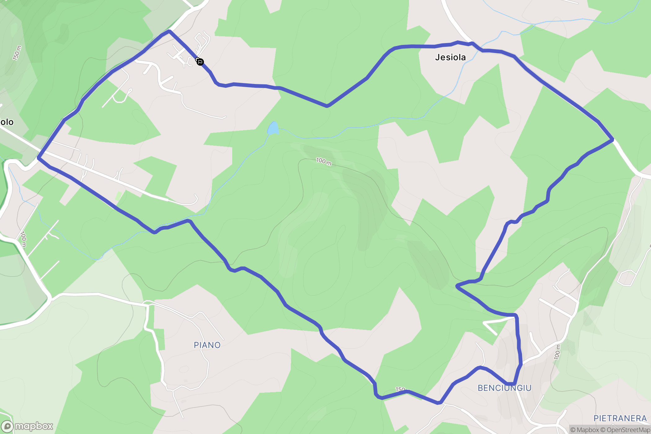 San-Gavino-di-Carbini : carte du parcours de randonnée - France