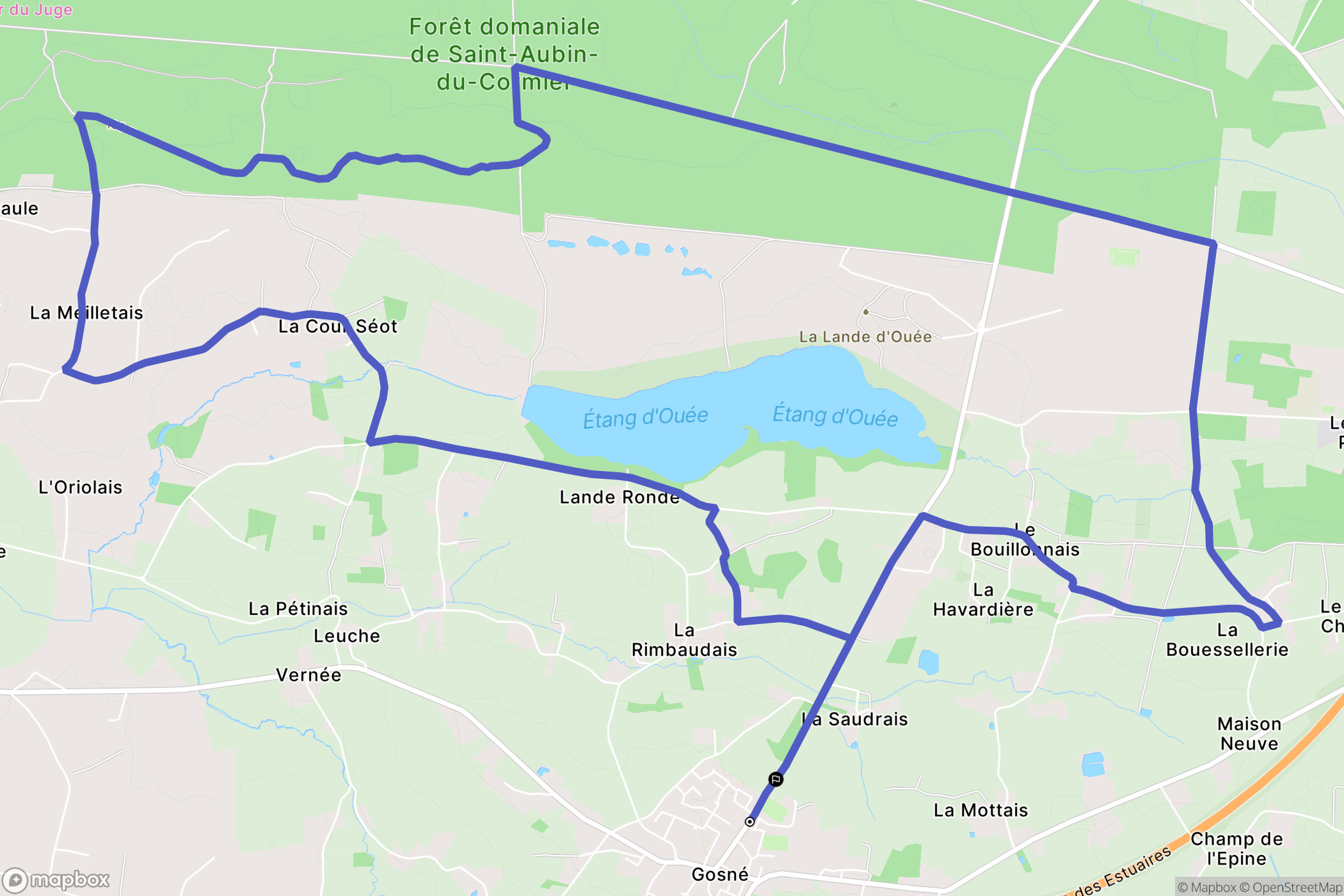 Gosné : carte du parcours de randonnée - France
