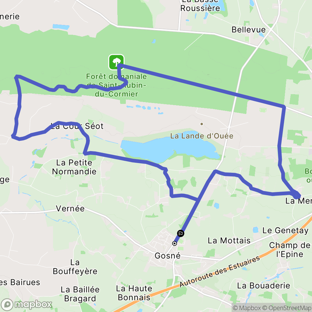 Gosné : carte du parcours de randonnée - France