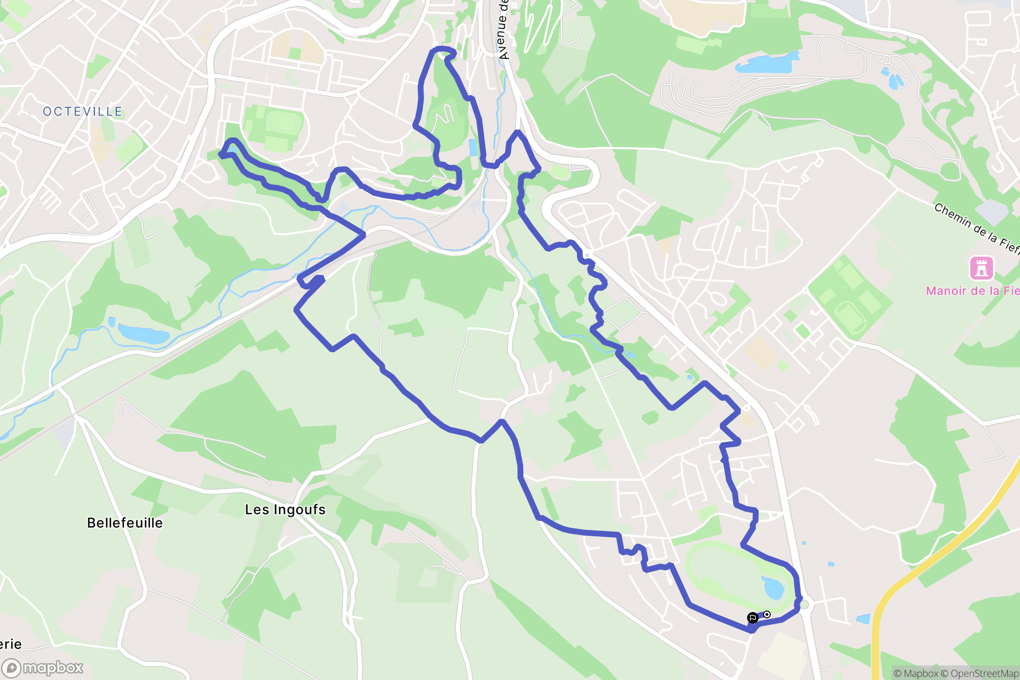 Cherbourg-en-Cotentin : carte du parcours de randonnée - France