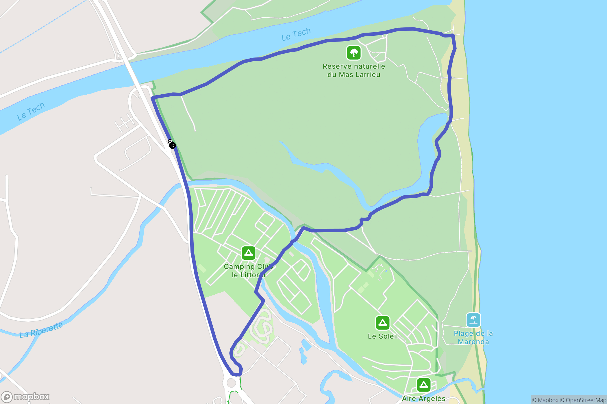 Argelès-sur-Mer : carte du parcours de randonnée - France