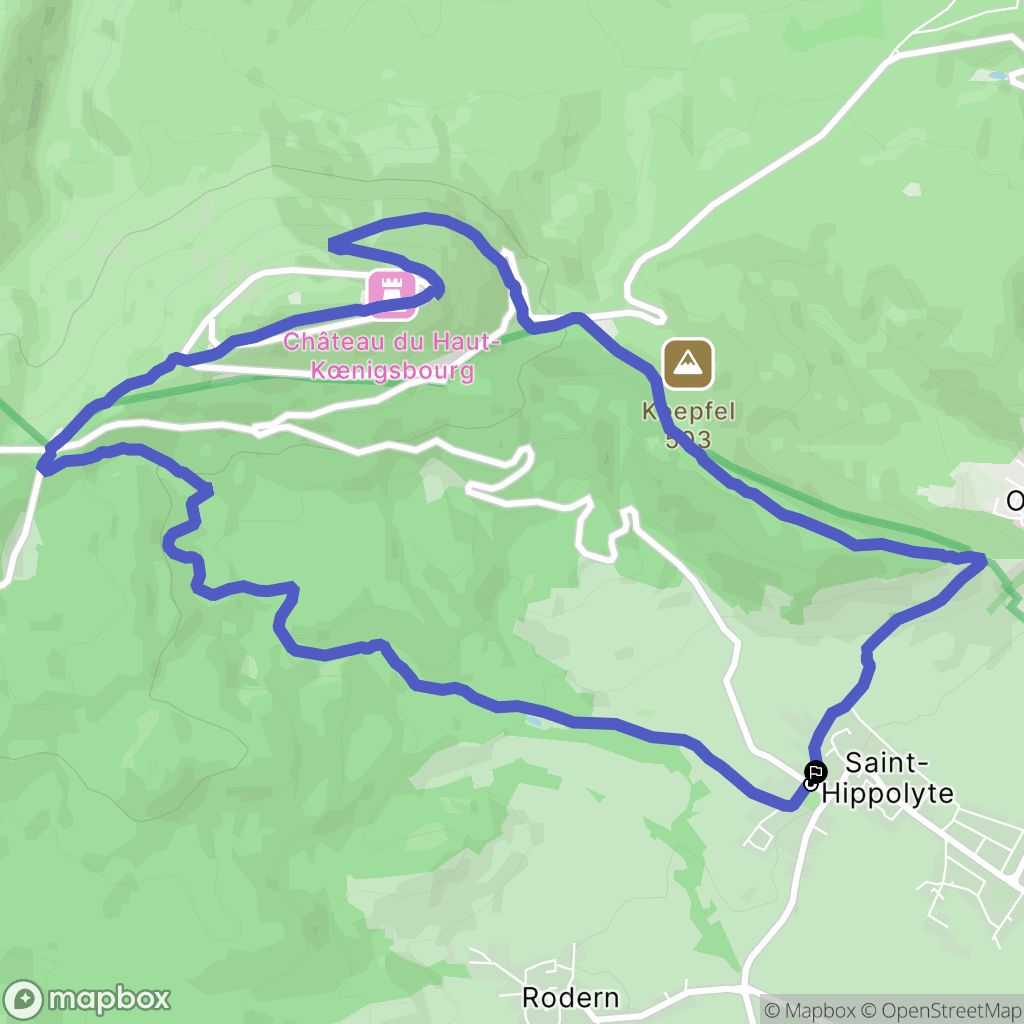 Saint-Hippolyte : carte du parcours de randonnée - France