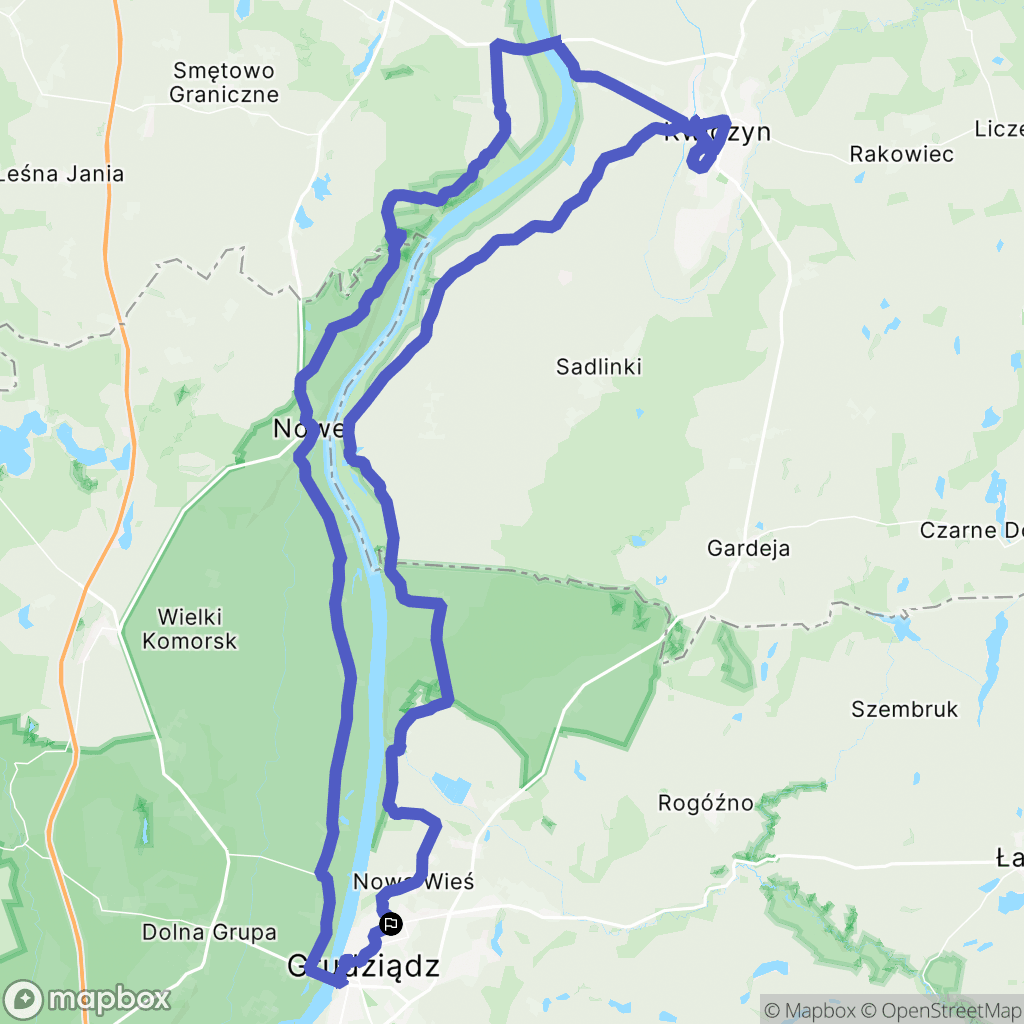 Grudziądz: mapa trasy - Poland