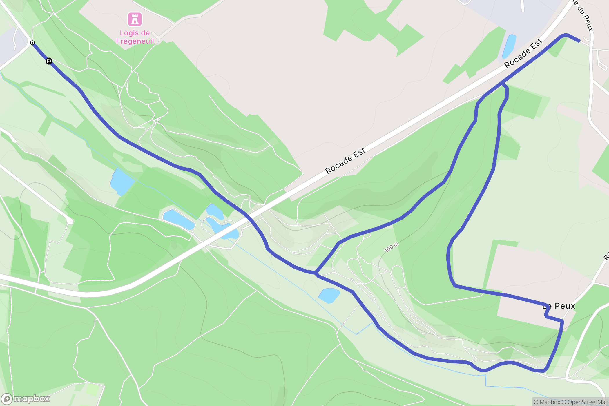 Soyaux : carte du parcours de randonnée - France