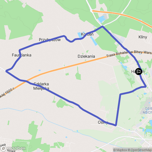 Hanulin: mapa trasy - Poland