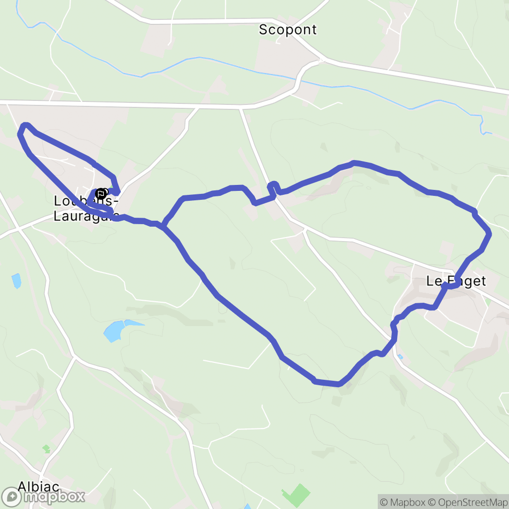 Loubens-Lauragais : carte du parcours de randonnée - France