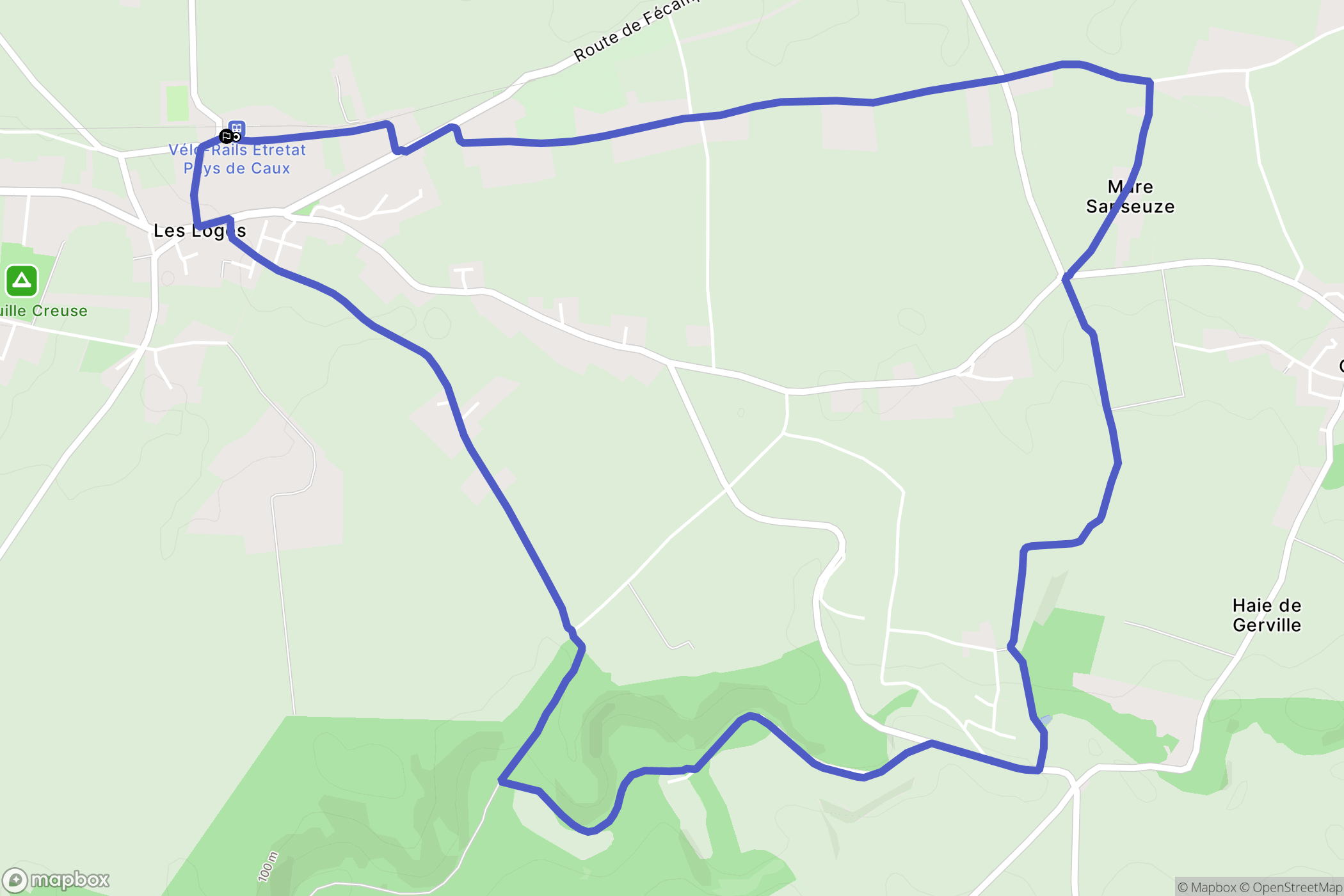 Les Loges : carte du parcours de randonnée - France