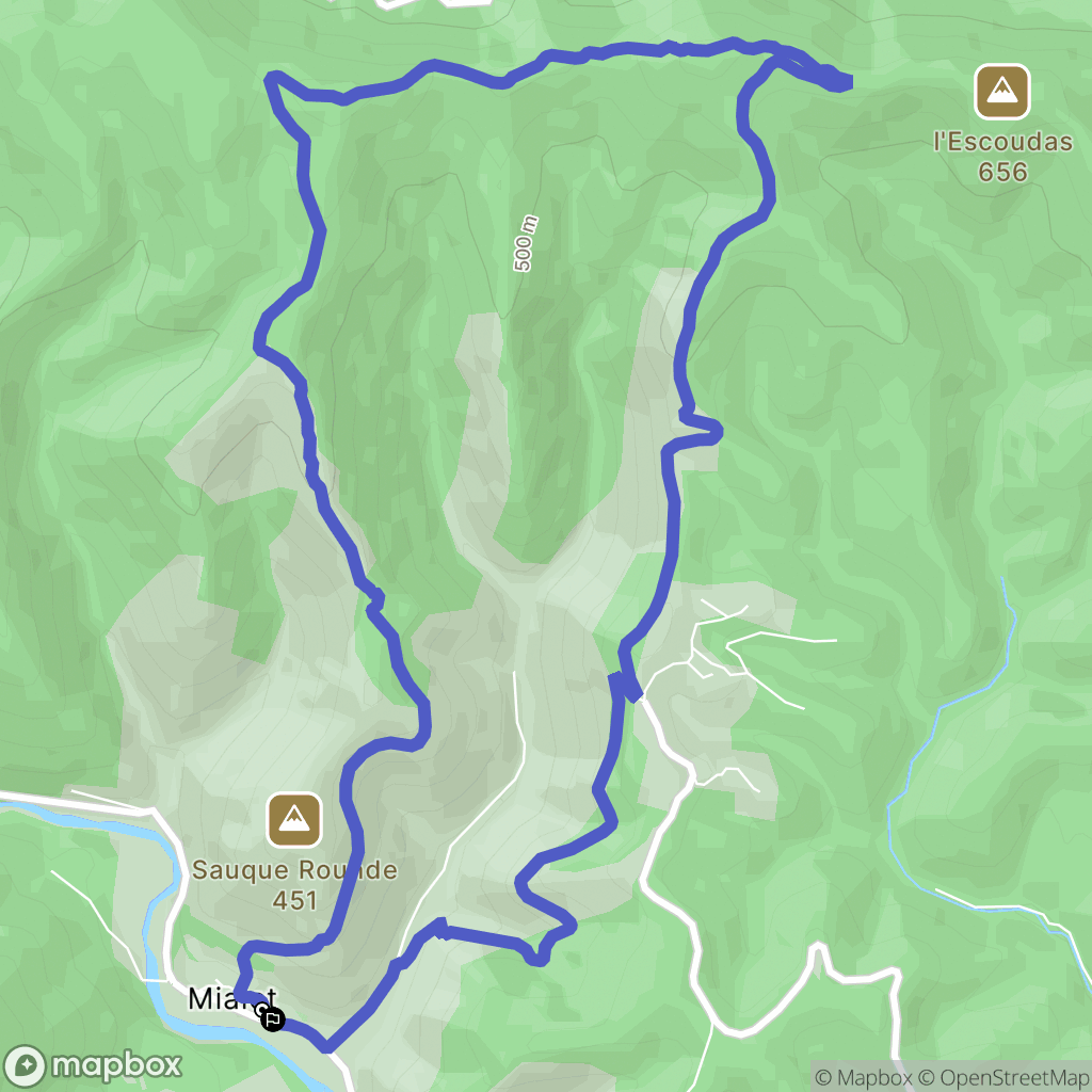 Mialet : carte du parcours de randonnée - France