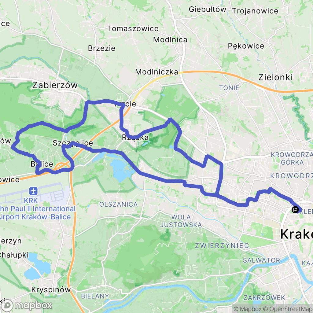 Kraków: mapa trasy - Poland