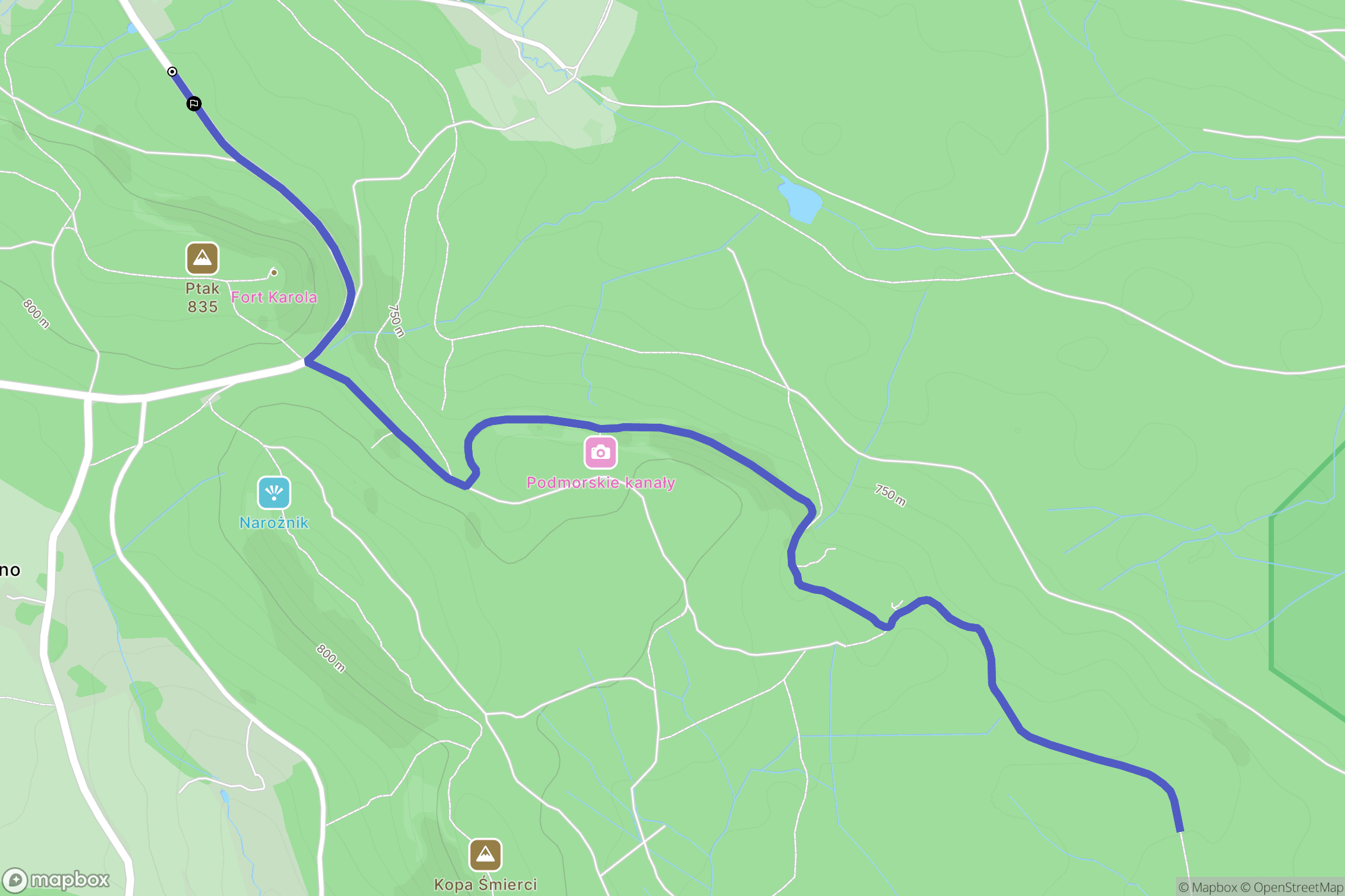 Karłów: mapa trasy - Poland