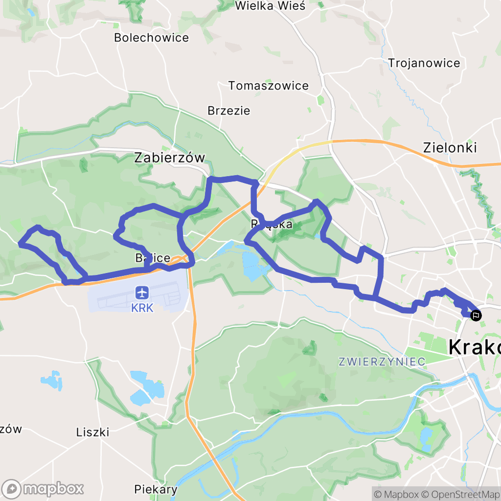 Kraków: mapa trasy - Poland