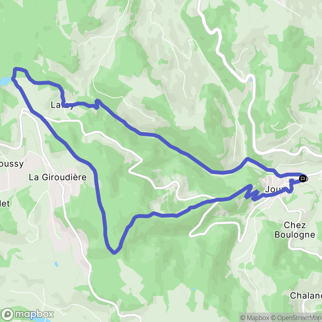 Joux : carte du parcours de randonnée - France