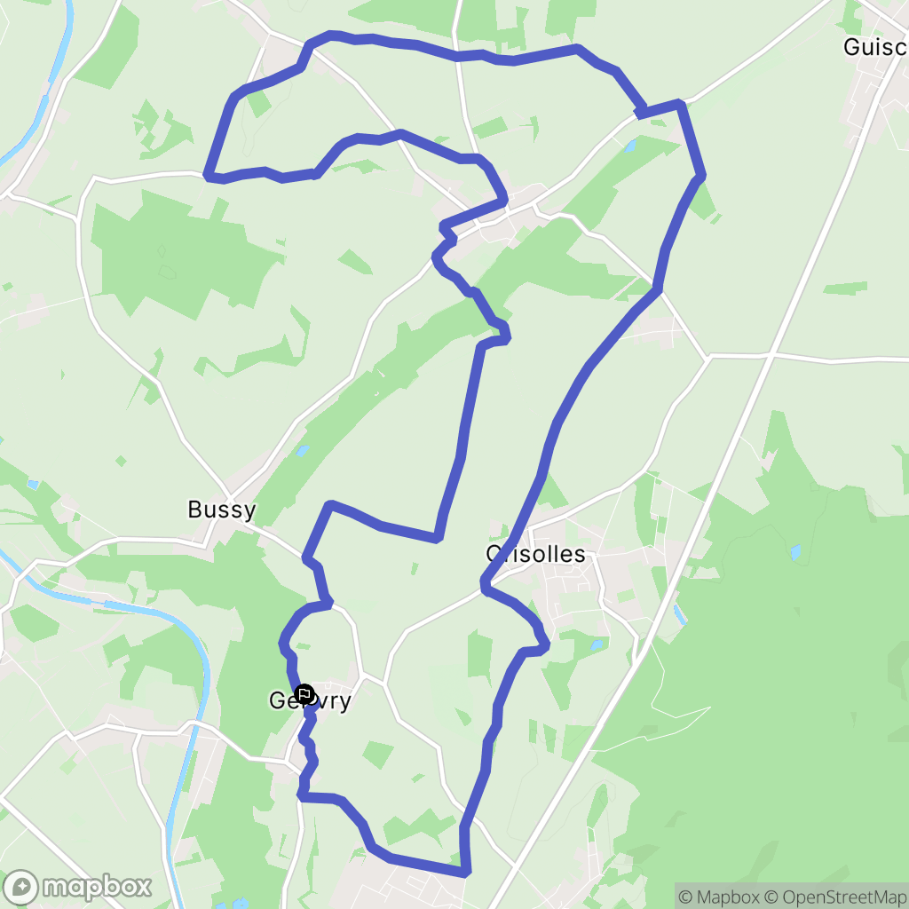 Genvry : carte du parcours de randonnée - France