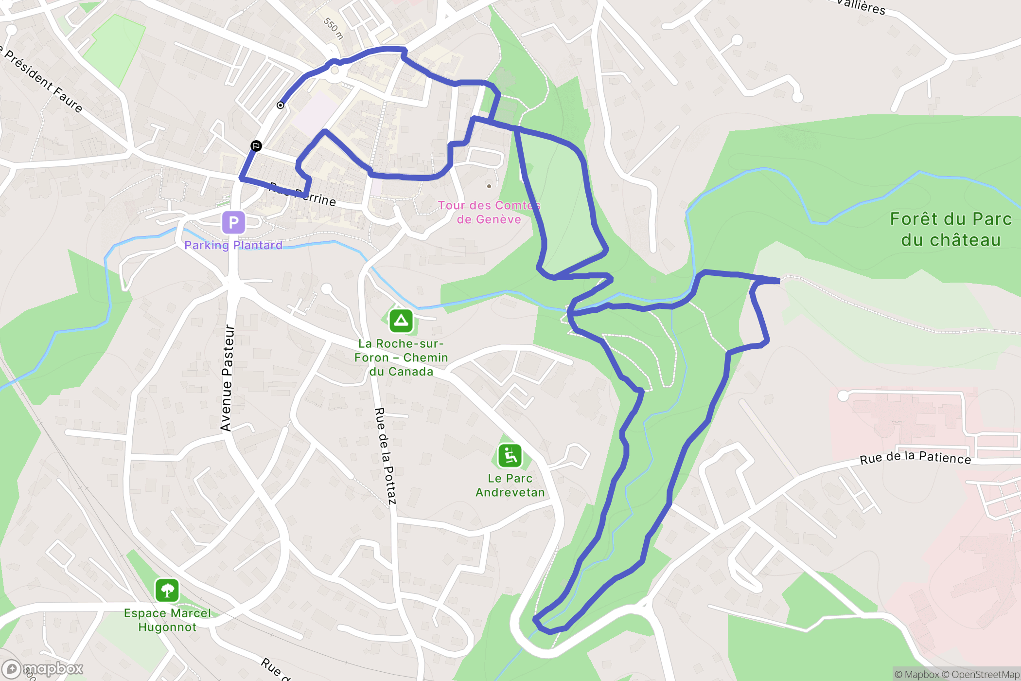 La Roche-sur-Foron : carte du parcours de randonnée - France
