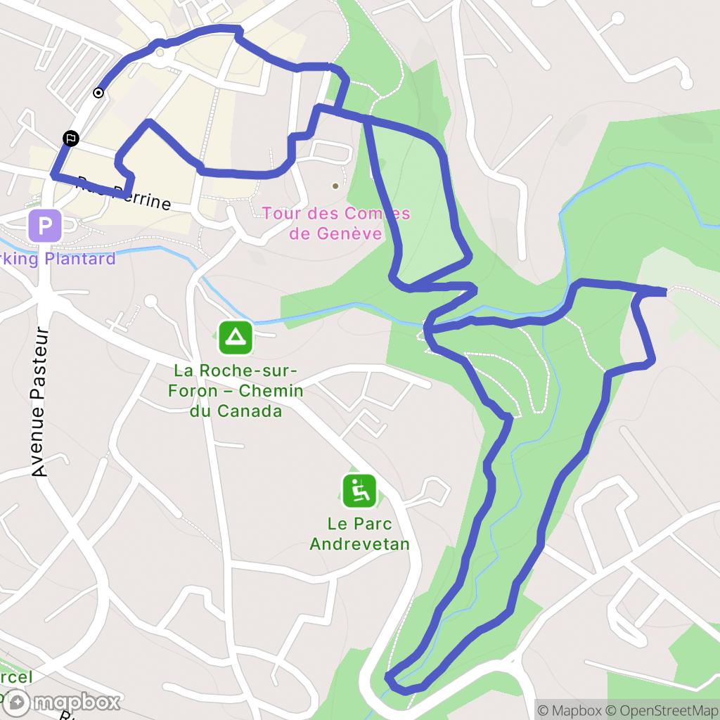 La Roche-sur-Foron : carte du parcours de randonnée - France