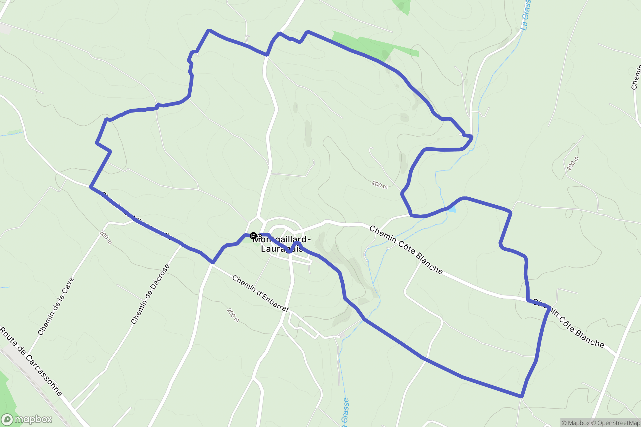 Montgaillard-Lauragais : carte du parcours de randonnée - France