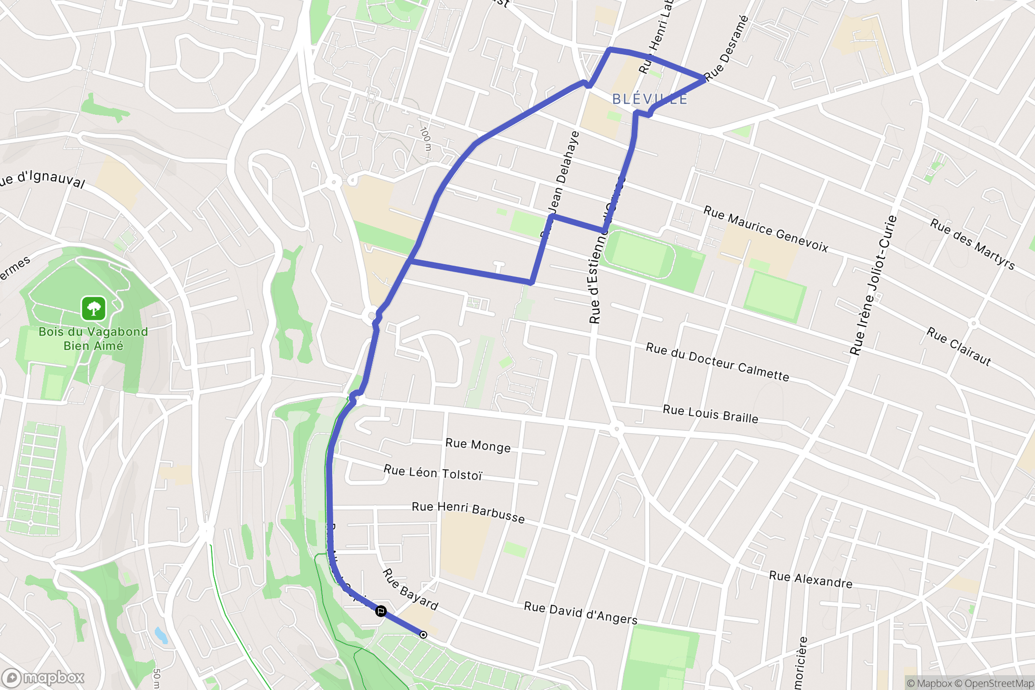 Le Havre : carte du parcours de randonnée - France