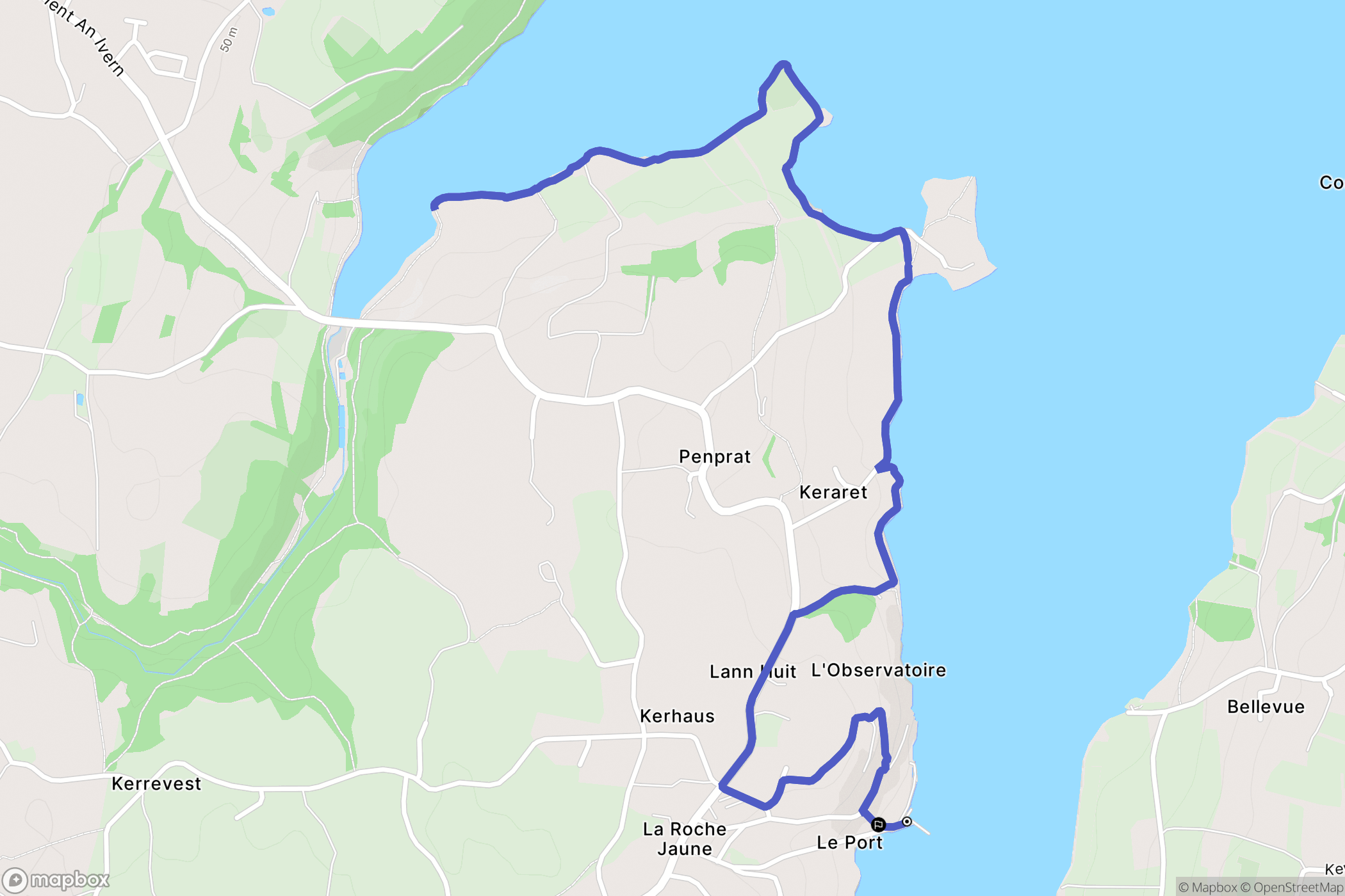 Plouguiel : carte du parcours de randonnée - France