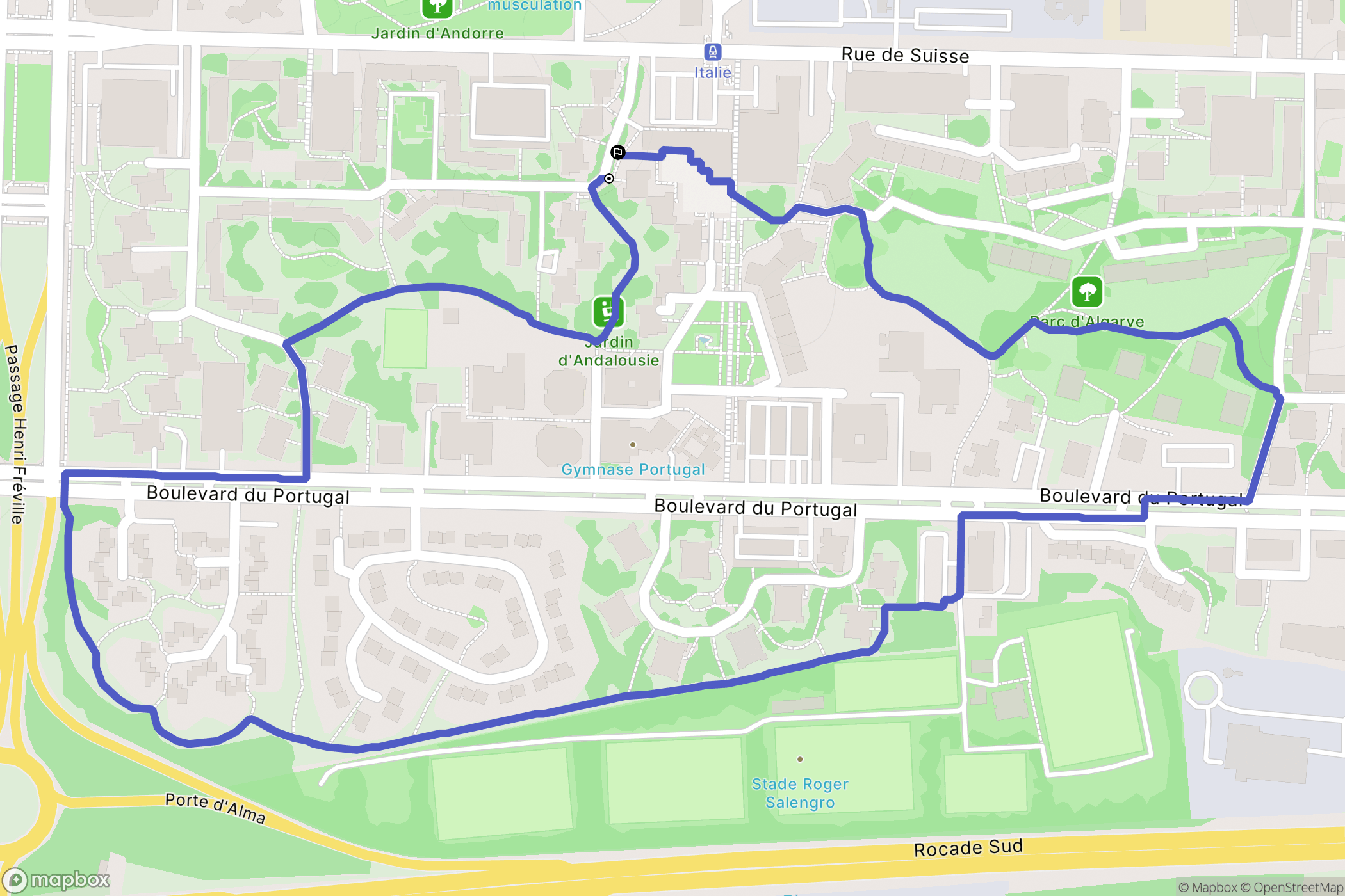 Rennes : carte du parcours de randonnée - France