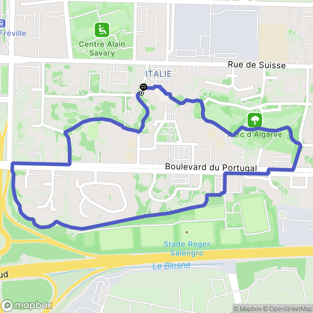 Rennes : carte du parcours de randonnée - France