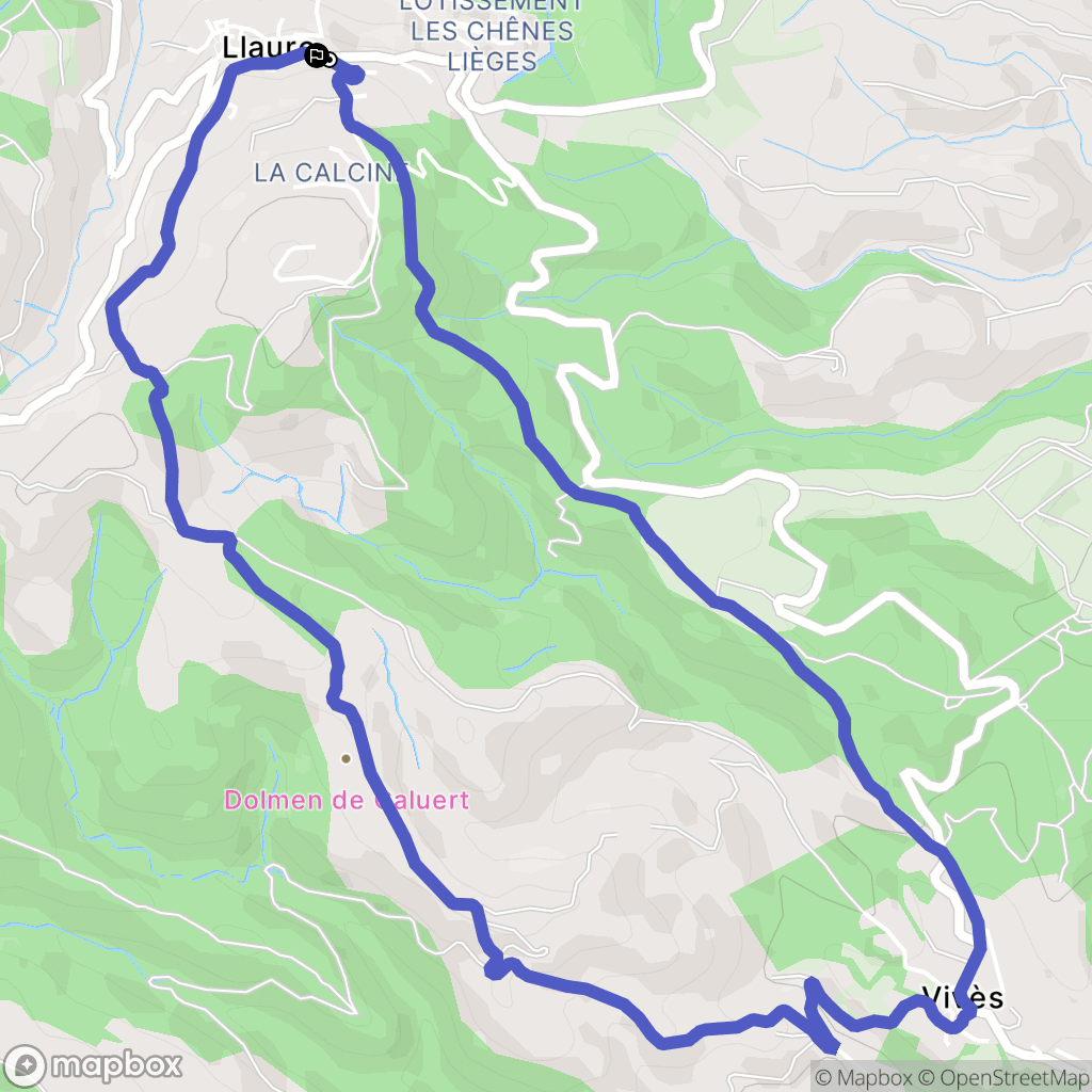 Llauro : carte du parcours de randonnée - France