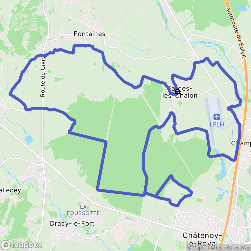 Farges-lès-Chalon : carte du parcours de randonnée - France