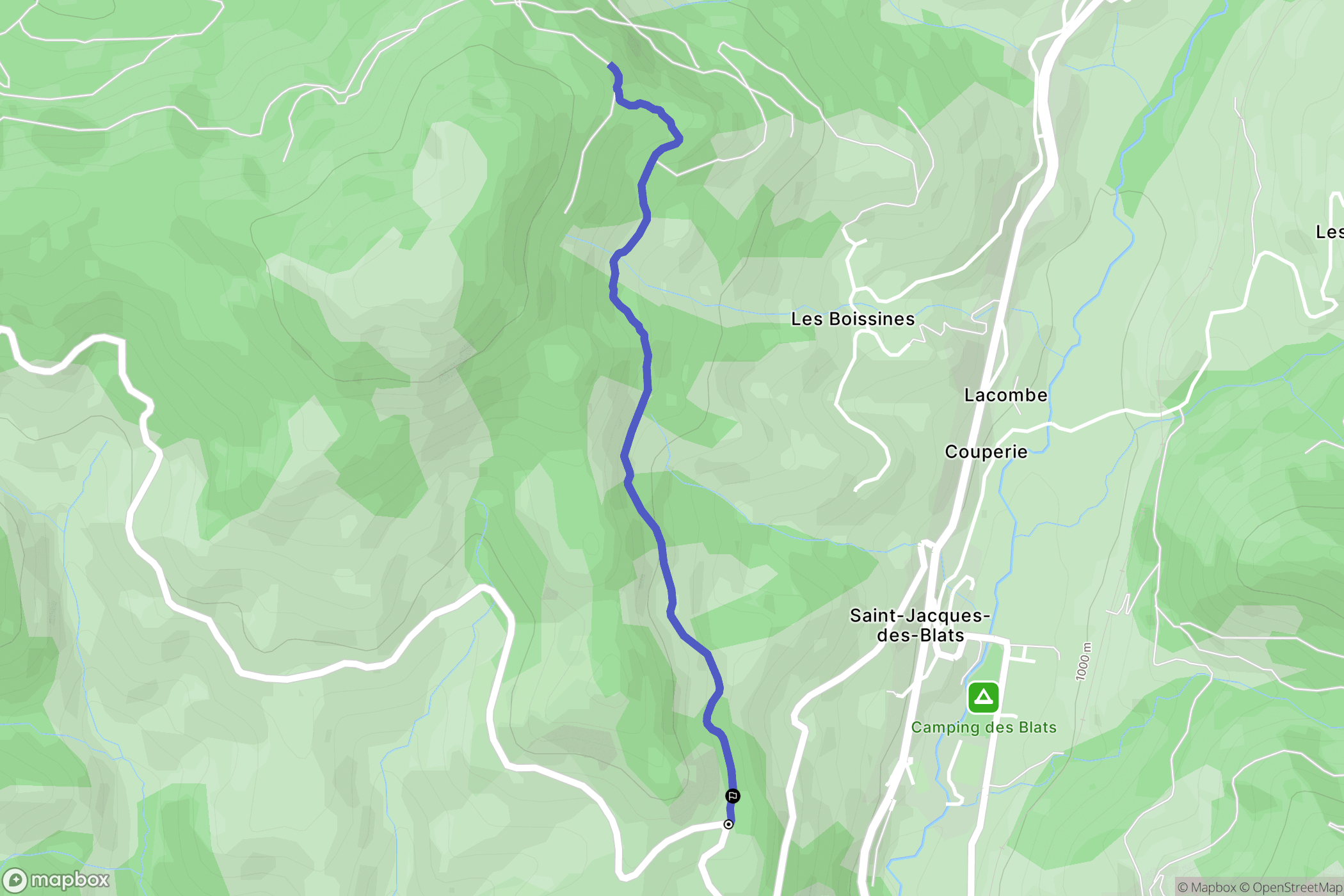 Saint-Jacques-des-Blats : carte du parcours de randonnée - France