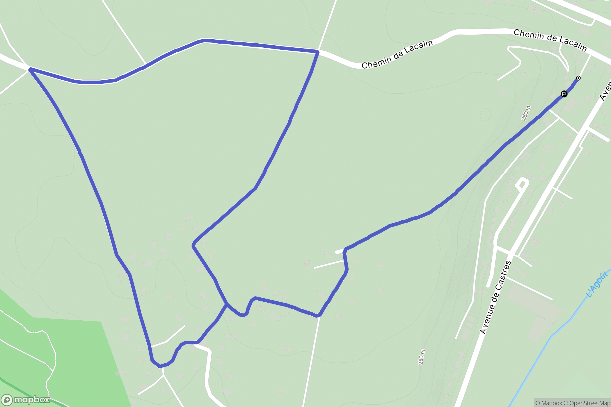 Roquecourbe : carte du parcours de randonnée - France