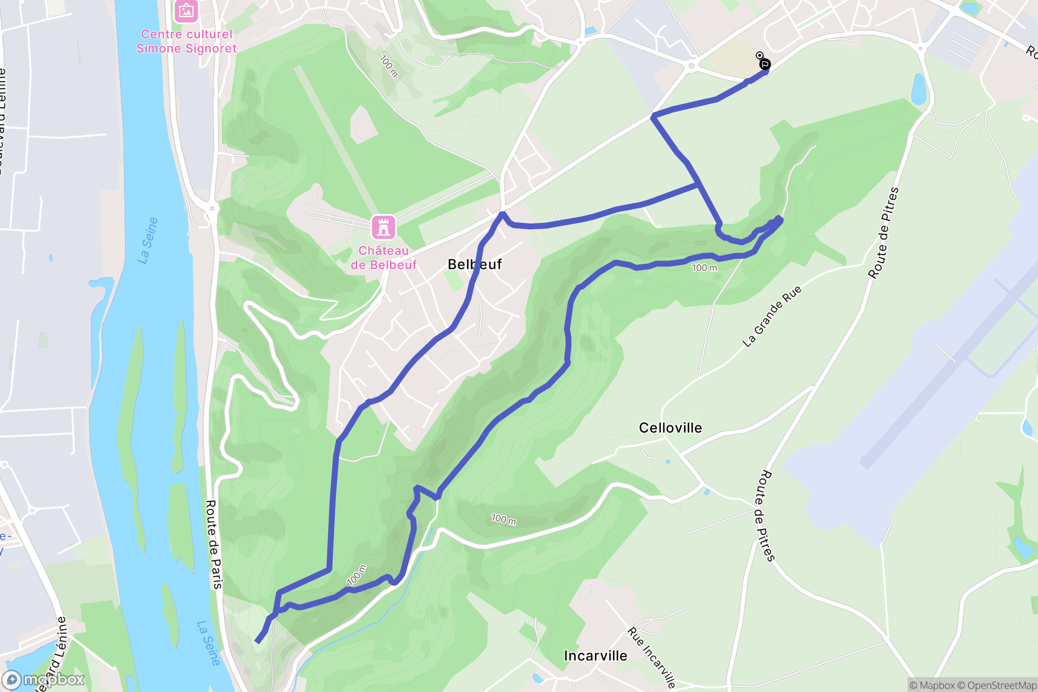 Franqueville-Saint-Pierre : carte du parcours de randonnée - France