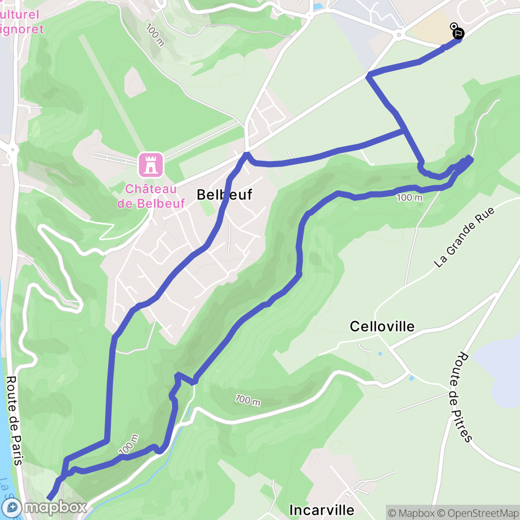 Franqueville-Saint-Pierre : carte du parcours de randonnée - France