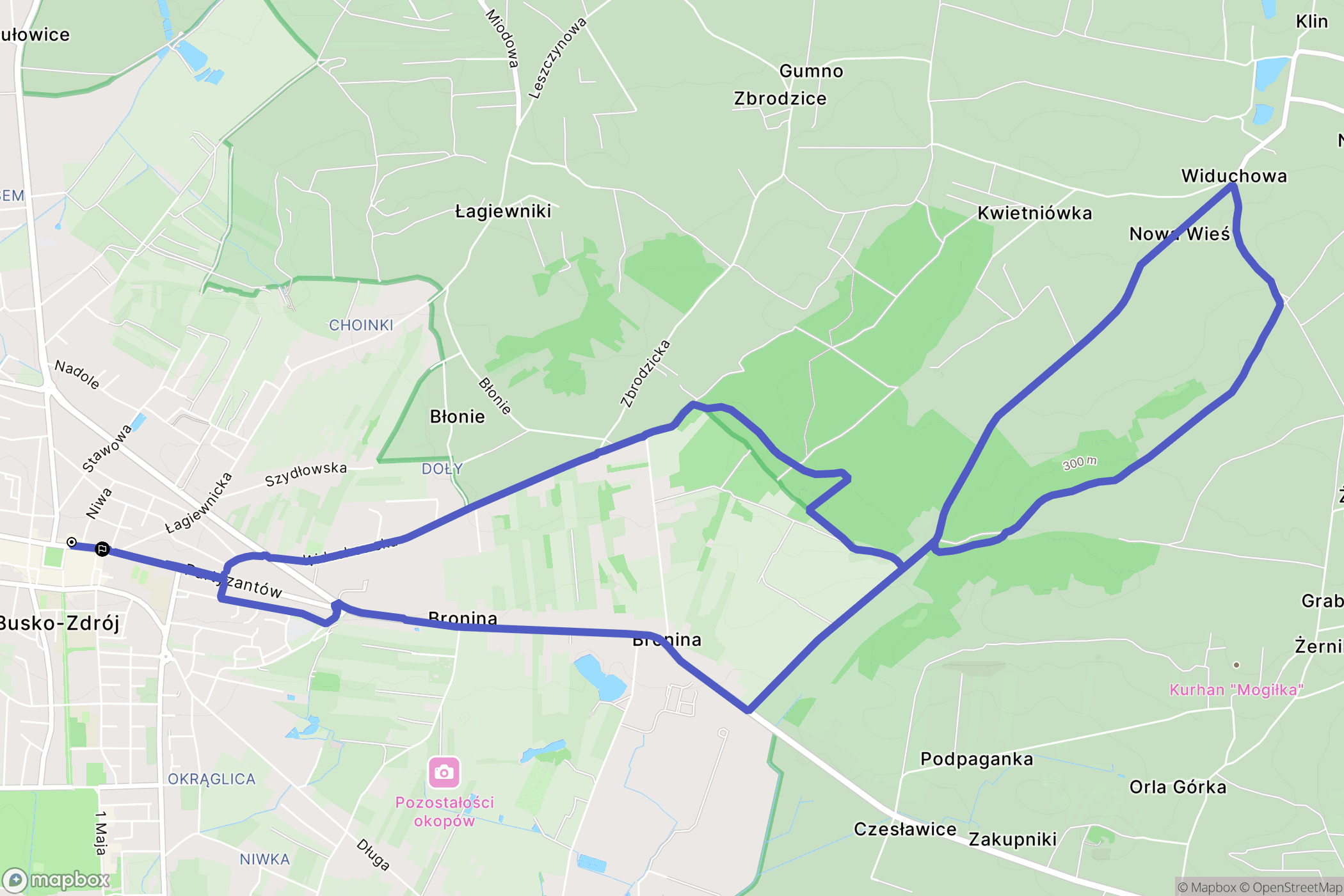 Busko-Zdrój: mapa trasy - Poland