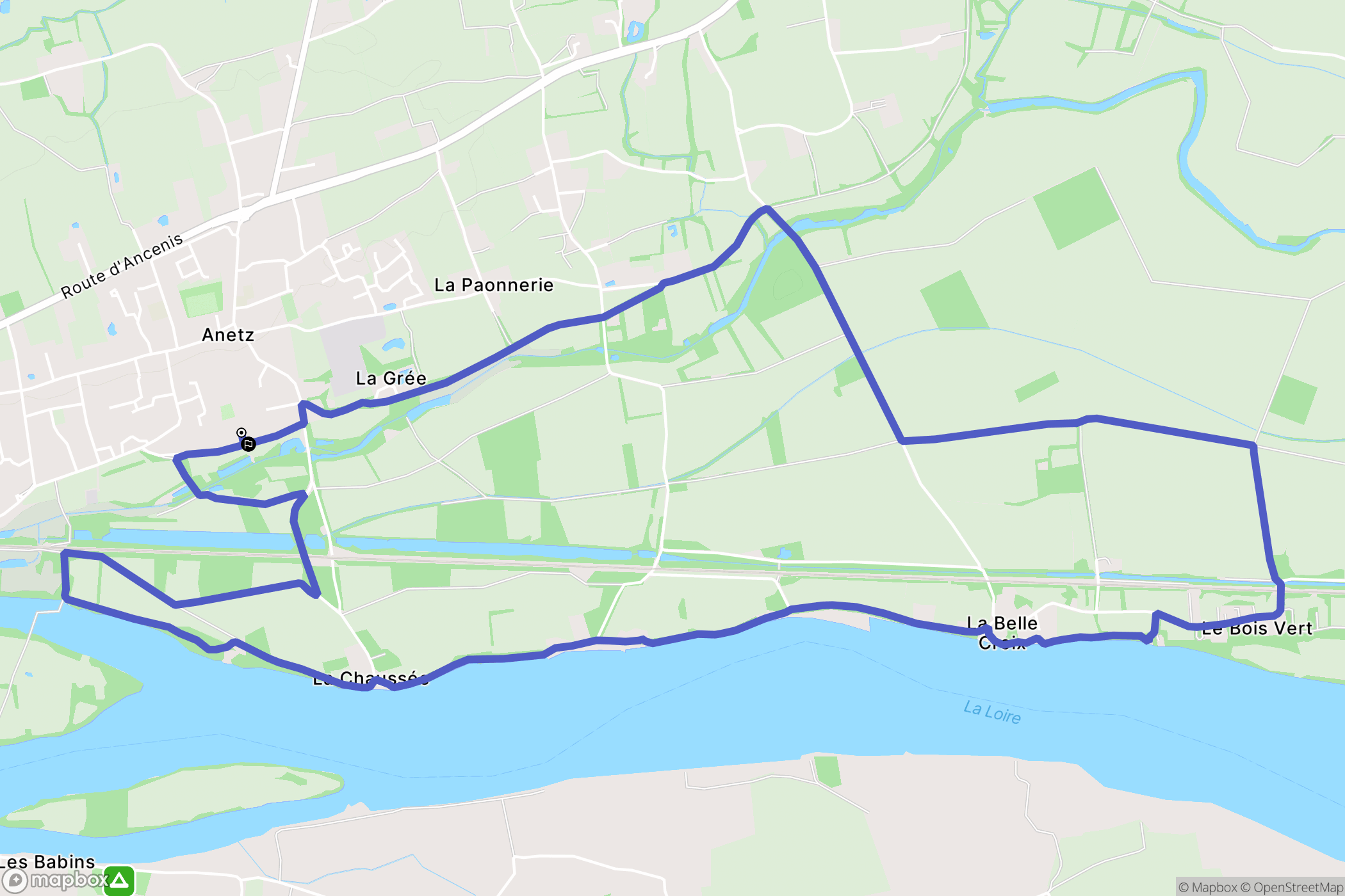 Vair-sur-Loire : carte du parcours de randonnée - France