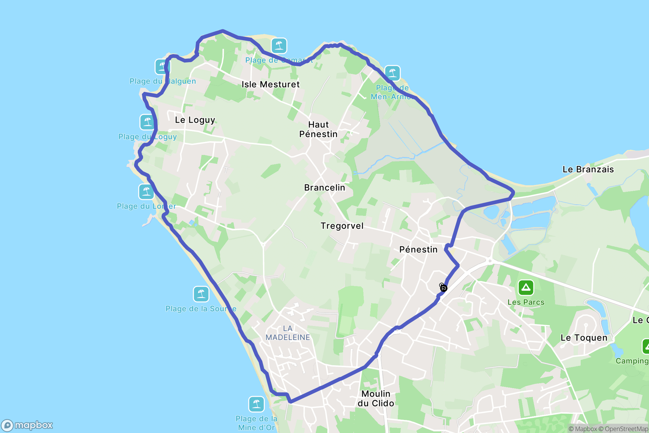 Pénestin : carte du parcours de randonnée - France