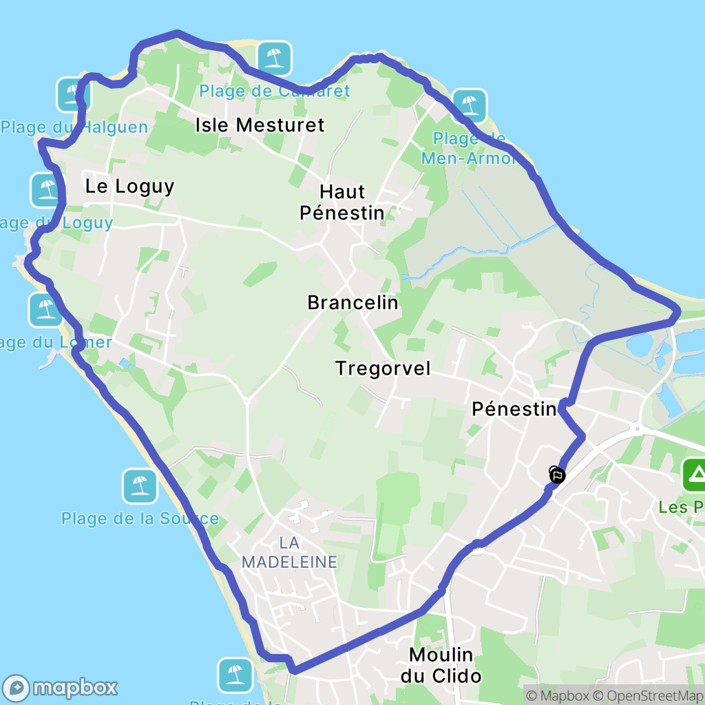 Pénestin : carte du parcours de randonnée - France